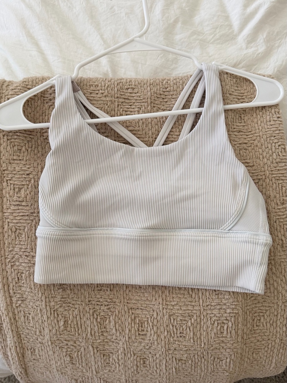 lululemon athletica Ribbed Strappy Sports Bra - Light Gray